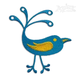 Doodle Cool Bird Machine Embroidery Design