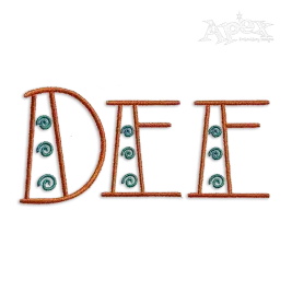 Doodle Swirl Machine Embroidery Font by Apex