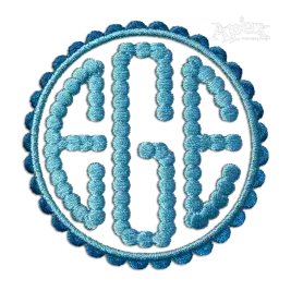 Dottie Circle Machine Embroidery Font Sample