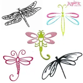 Dragonfly & Garden Bug Embroidery Designs Bundle
