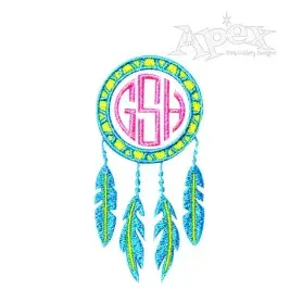 Dreamcatcher Feathers Monogram Embroidery Design