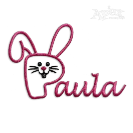 Easter Rabbit Ears & Face Machine Embroidery Font - Apex