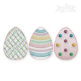 Easter Eggs Sketch Embroidery Design
