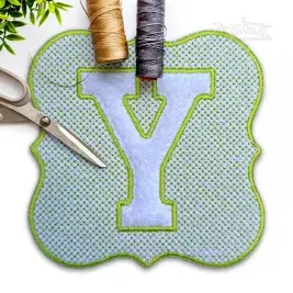 Embossed Frame Machine Embroidery Font by Apex y
