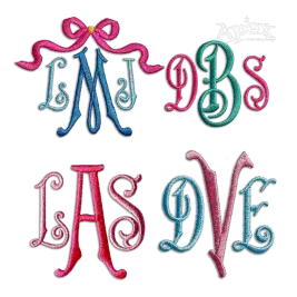 Carson English Monogram Machine Embroidery Font - Apex All