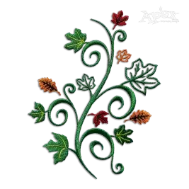 Fall Leaf Accent Boarder Autumn Leaves Embroidery Design