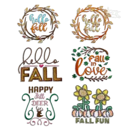Fall in Love Bundle Machine Embroidery Design | Apex Digitized