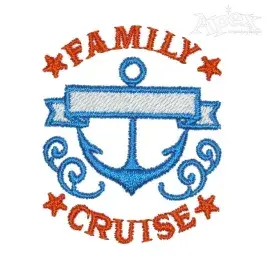 Family Cruise Anchor Frame Embroidery Design