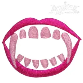 Fangs 2 Embroidery Design