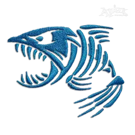 Angry Fish Bones Machine Embroidery Designs