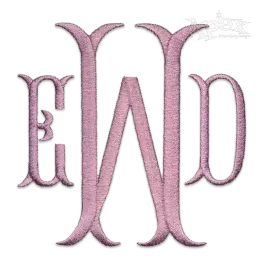 Fishtail Machine Embroidery Font Letters by Apex Letter T