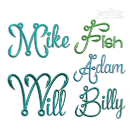Hooks Fishing Lure Alphabet Fun Machine Embroidery Font - Apex All
