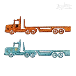 Flatbed Big Rig Semi Truck Trailer Machine Embroidery Designs by Apex
