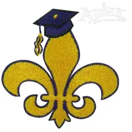 Fleur-de-lis Graduation Embroidery Design