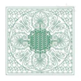 Floral Art Edge-To-Edge Quilt Block Embroidery Design