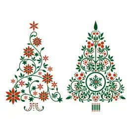 Flourish Flowers Decorative Christmas Tree SVG Cuttable Design