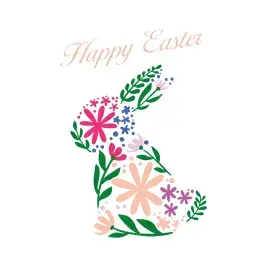 Floral Easter Bunny Rabbit SVG Cuttable Design