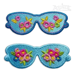 Spring Flowers Sunglasses Machine Embroidery Design by Apex
