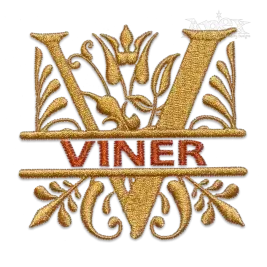 Floria Regal Split Machine Embroidery Font