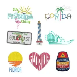 Florida Home State Thing Machine Embroidery Design by Apex 