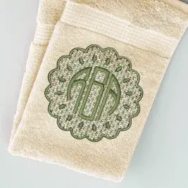 Flower Knockdown Monogram Frame Embroidery Design
