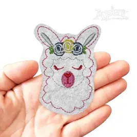 Flower Llama Feltie In-The-Hoop Embroidery Design