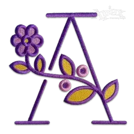 Flowers Alphabet Letters Machine Embroidery Fonts