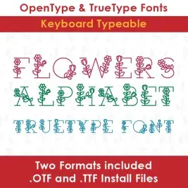 Flowers Alphabet TrueType Font