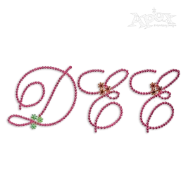 Flowers Polka Dots Machine Embroidery Font by Apex