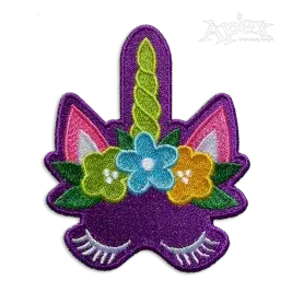 Flowers Unicorn Crown Machine Embroidery Designs