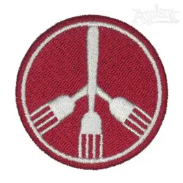 Fork Peace Sign Embroidery Design