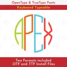 Four Letter Circle Monogram TrueType Font
