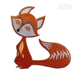 Cute Fox Machine Embroidery Design by Apex