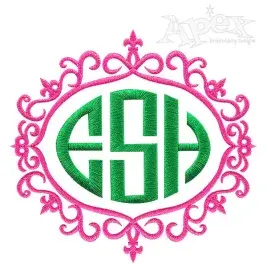 Frame Fleur-de-lis Embroidery Designs