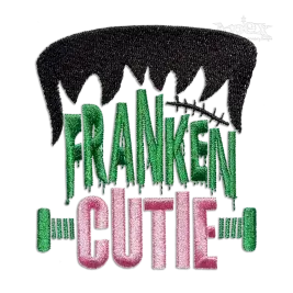 Franken Cute Machine Embroidery Design. Frankenstein 