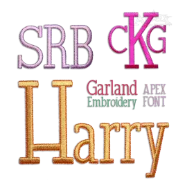Garland Slab Serif Typewriter Machine Embroidery Font - Apex all