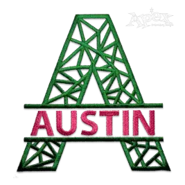 Geometric Split Frame Machine Embroidery Font by Apex