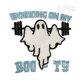 Ghost Working on my Boo-ty Machine Embroidery Design