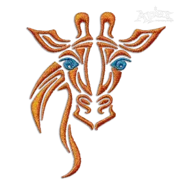 Giraffe Tribal Outline Machine Embroidery Design by Apex