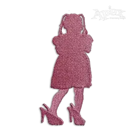 Little Girl with High Heels Machine Embroidery Design