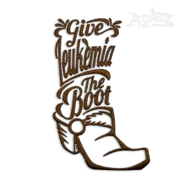 Give Leukemia The Boot Embroidery Design