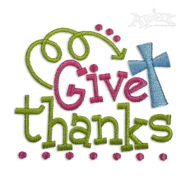 Give Thanks Machine Embroidery Design | Apex