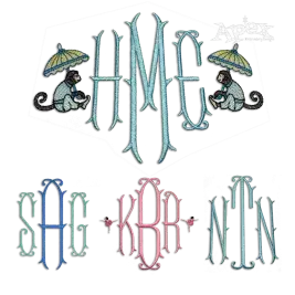 Glasgow Monogram Machine Embroidery Font by Apex Digitizing