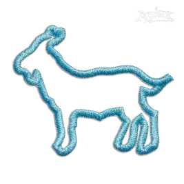 Applique Goat Outline Farm Animal Machine Embroidery Design