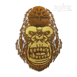 Gorilla Head Machine Embroidery Design by Apex
