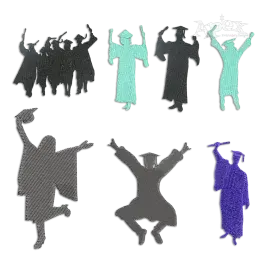 Graduation Celebration Silhouette Embroidery Designs by Apex