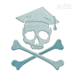 Graduation Cross Bone Machine Embroidery Design - Apex