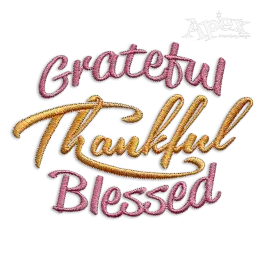 Grateful - Thankful - Thanksgiving Blessed Machine Embroidery Design