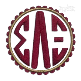 Greek Circle Font 3-Letter Machine Embroidery 