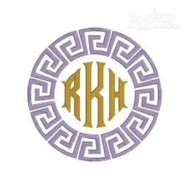 Greek Key Circle Frame #2 with Carol Monogram Font